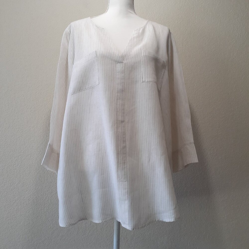 Allen Allen Linen Tunic Blouse